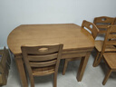 南之安 全实木餐桌椅组合6人圆形多功能伸缩简约现代中式家用吃饭桌跳台 原木色 1.2m 一桌4椅(送转盘) 实拍图
