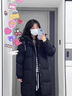 棉致中长款过膝棉服女新款宽松冬季爆款棉衣外套女面包服羽棉袄绒服 X8818黑色【高品质65】 L 120-140斤 实拍图