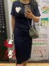 歌莉娅开叉针织学院风连衣裙显瘦气质通勤裙子女装1B7J4H520 99U深蓝 M (160) 实拍图