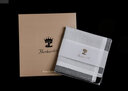泽略古风手帕男士全棉吸汗手绢男礼物方巾擦汗环保简约伴手礼礼盒手帕 润泽：蓝色（独立信封袋包装. 实拍图