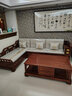 质道 红木家具 非洲花梨（学名：刺猬紫檀）实木沙发新中式客厅带抽屉储物转角贵妃沙发 五件套三人+贵妃+单人+茶几+边几 实拍图