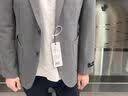 罗蒙（ROMON）高端男士西服套装韩版修身商务休闲西装外套痞帅潮流新郎结婚礼服 5201灰色两件套(上衣+裤子) XL (125-140斤) 实拍图