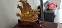 聚善缘一帆风顺船摆件帆船大号工艺品定制办公室桌摆件招财店铺开业送礼 中号船镀金色41*18*43cm 实拍图