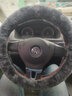 启韵 冬季纯羊毛汽车方向盘套可爱保暖短毛绒车把套皮毛一体冬天通用 碳灰色整皮羊毛把套 实拍图
