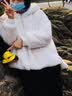 舒芳蝶冬季新款韩系长袖连帽羊羔毛外套女秋冬棉袄短款小个子棉衣棉服女 白色 S 实拍图