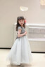 小咔衣浓儿童礼服公主裙花童婚纱小女孩生日主持人高端女童钢琴演出服秋季 灰色长款中袖01-C2 140 实拍图