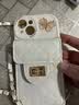 八脚兽菱格卡包新款苹果16promax手机壳女生iphone15promax斜挎IP16可背带挂绳14奢华高档13全包防摔软壳 【菱格卡包水晶蝴蝶+斜挎链条】白色 iPhone 15 实拍图