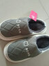 洁丽雅防水羽绒棉拖鞋男士冬季室内情侣居家保暖加绒防臭防滑棉鞋女秋冬 灰色 【1.0经典款 店长推荐】 38-39 【适合37-38码】 实拍图