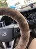 达令河冬季羊毛汽车方向盘套皮毛一体专车专用保暖羊毛绒把套男女款冬天 纯羊毛-科技灰 宝马X5 X3 5系 3系 X7 X1 7系 实拍图