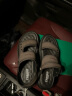 卡帝乐鳄鱼（CARTELO）皮凉鞋男夏季2024透气沙滩鞋男外穿两用男士洞洞凉拖鞋 棕色 41 实拍图