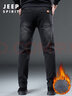 JEEP SPIRIT吉普牛仔裤男修身秋冬季韩版裤子男士微弹小脚裤 黑色加绒 36 实拍图