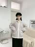 对白超好看仿貂毛撞色毛衣外套女2025冬季新款慵懒松弛感针织开衫 混色薰衣草 S 实拍图