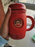 大嘴猴保温杯女男士不锈钢水杯带滤网手柄商务办公杯泡茶杯情侣杯子 绯艳红【316不锈钢-带茶漏】 保温杯(含陶瓷杯) 实拍图