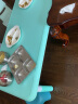 希伯熊 儿童桌子塑料幼儿园套装小桌椅宝宝学习吃饭孩子书桌游戏可升降 120浅蓝升降单桌子（带加固 晒单实拍图