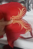 浪莎大红文胸内裤套装结婚喜庆本命蛇年性感乳胶无钢圈聚拢胸罩送新娘 红色套装338 75A B=34AB（中厚杯2.5厘米） 实拍图