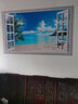 喜巢自粘墙贴装饰画海景贴纸3D现代风景窗户壁画卧室床头自粘山水贴画 海景爱心款 实拍图
