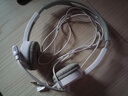 声籁  V38 笔记本电脑通话耳机学习英语录音跟读头戴式带麦克风口语听力听说考试人机对话办公网课耳麦 白色 单插头单孔笔记本手机平板 实拍图