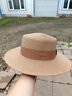 ALBINELE草帽女夏天复古英伦平顶礼帽韩版沙滩帽防晒遮阳帽ins网红平顶帽 卡其 实拍图