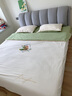 红豆家纺简约床上四件套水洗棉纯色刺绣床单被套家用宿舍三件床品套件 卡芙-奶昔白+果绿 四件套1.8 床单款 （被套200*230cm） 实拍图