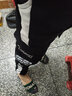 边七工装裤子男韩版潮流九分裤束脚哈伦裤秋冬季宽松束脚休闲裤子潮 黑色白条 M 建议体重85-95斤 实拍图