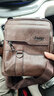 酷咖单肩包男士软皮斜挎包新款出差办公商务背包大容量休闲竖款公文包 深棕色 实拍图