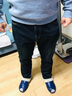 Prato Lee男士冬季牛仔裤男宽松直筒裤男弹力裤子男加厚保暖男裤加绒裤男款 9132蓝黑色 加绒 36 实拍图