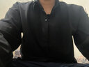 嘉晔（JIAYE）高冷系纯色衬衫男西服内搭长袖打底衫意式感免烫雪纺衬衣 黑色 2XL 实拍图
