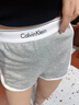 Calvin Klein内衣【摩登引力带】女士本命年ck家居外穿睡裤辣妹运动短裤QS5982 020-椰青灰 S 实拍图