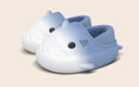 LATE TIME渐变鲨鱼儿童棉拖鞋男童包跟冬季室内保暖防滑女童宝宝毛绒拖鞋冬 白蓝 内长15cm 【150】适合脚长约14cm 实拍图
