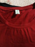 艾路丝婷夏装短袖T恤女上衣韩版修身圆领纯色棉体恤TX3361 酒红色 180/100A/XXXL 实拍图
