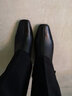 康莉（COMELY）瘦瘦靴短靴女冬季新款粗跟法式方头高跟时装靴 黑色 37 实拍图