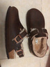 Devo的沃软木拖鞋包头半包加绒加毛外穿冬季保暖勃肯拖鞋女鞋23007 深棕油蜡皮+沃黄毛 36 （建议正码正拍） 实拍图
