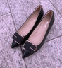 百丽（Belle）高跟鞋女细跟商场同款通勤方扣猫跟单鞋A8X1DAQ4 黑色 39 (245mm) 实拍图