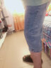 舻白牛仔七分裤夏季常规宽松哈伦裤短裤子男士2022新款百搭7分中裤 D666 七分 浅蓝 XL 120-136斤 实拍图