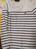 哈吉斯（HAZZYS）女装 秋款T恤经典条纹休闲长袖T恤ABTSE0BCF05 白色WT M (160/84A 38) 实拍图