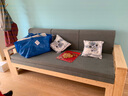 稚木青禾 沙发床 实木沙发床中式两用简易多功能双人折叠中式沙发床 松木清漆+椰棕垫+海绵靠背+抱枕 展开150cm（包送货安装） 实拍图