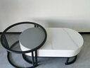 法帝邦岩板茶几客厅家用轻奢现代简约小户型椭圆形网红新款高级感小茶几 [黑架白柜]100鱼肚白+70黑玻璃 实拍图