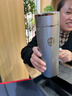 匡迪高档316不锈钢保温杯男泡茶杯大容量便携水杯礼品定制刻字礼盒装 灰色普通滤网 420ml 实拍图