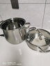 功达 304不锈钢汤锅家用煲汤锅小奶锅煮稀饭锅粥锅复底汤锅蒸锅两用 304高汤锅一个蒸笼 22cm 实拍图
