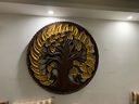 泰域 泰国菩提叶客厅壁饰东南亚风格圆形雕花板木雕挂件餐厅玄关墙面装饰品 大圆（直径120cm） 实拍图