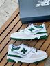 NEW BALANCE  NB550 官方板鞋男鞋女鞋情侣复古低帮百搭潮鞋休闲运动鞋 白色/浅灰/墨绿 BB550WT1 37 (脚长22.5cm) 实拍图