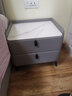 鑫霸克意式极简岩板床头柜轻奢简约现代北欧卧室实木皮质小型边柜 浅灰色【意大利进口岩板】 整装 实拍图