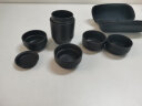 瓷牌茗茶具（cipaiming teaset）瓷牌茗 黑陶快客杯一壶四杯旅行茶具套装便携式包随身茶壶泡茶杯 黑陶旅行茶具（一壶四杯） 实拍图