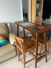 竹艺匠家用桌简约靠墙实木长条高脚桌酒吧桌咖啡厅高脚桌椅 茶色吧台桌 实拍图
