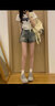 風采兔 复古高腰韩系牛仔短裤女2023夏季新款辣妹百搭显瘦做旧热裤子潮 复古蓝【弹力】 M 实拍图