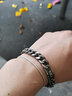 芯奢复古手链男韩版潮朋克手链男士宽手链学生嘻哈首饰手链男 复古银 实拍图