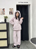 Teenie Weenie小熊女士加绒睡衣秋冬季连帽加厚保暖家居服套装男 轻紫色（女款） M 建议162-169cm/115-135斤(女) 实拍图