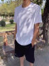 361°运动套装男冰丝速干T恤短裤男士衣服夏季薄款足球跑步健身篮球服 本白/基础黑 XL（180） 晒单实拍图