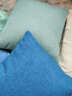 米乐加厚亚麻抱枕简约客厅沙发靠垫套汽车办公室腰枕床头大靠枕腰垫 湖蓝色(加厚素色亚麻) 抱枕套50*50cm+枕芯 实拍图