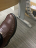蜻蜓牌夏季凉鞋男真皮镂空中年男士皮鞋透气洞洞鞋休闲软底中老年爸爸鞋 棕色 38 实拍图